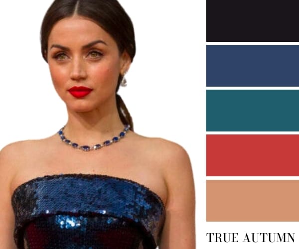 ana de armas true autumn color palette