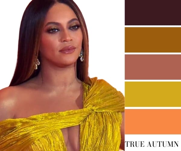 beyonce true autumn color palette