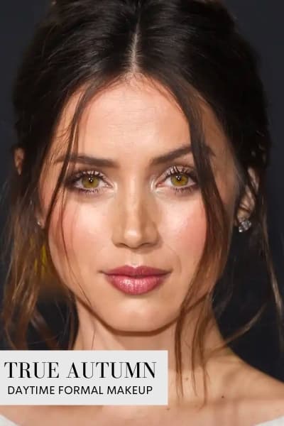 ana de armas true autumn daytime formal makeup example 