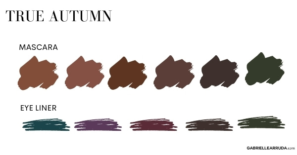 true autumn mascara and eyeliner colors