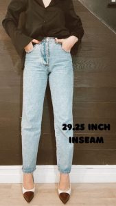 straight-leg jeans on gabrielle arruda with 29.25 inch inseam 