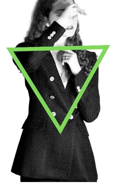 dramatic classic inverted triangle shape in jacket example