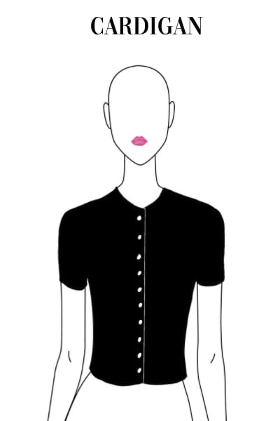 illustrated cardigan neckline