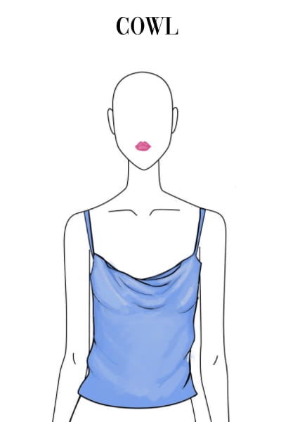 cowl neckline cami illustrated