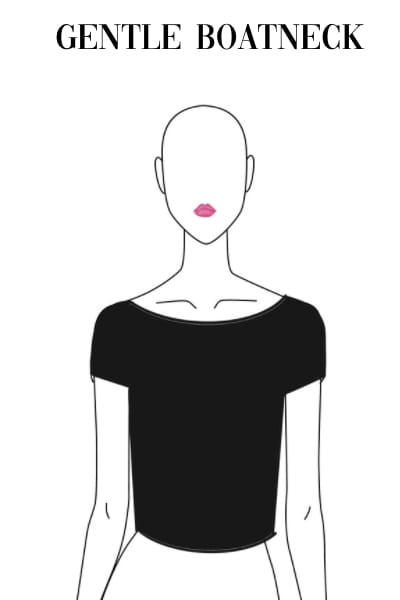 illustrated example of a gentle boatneck
