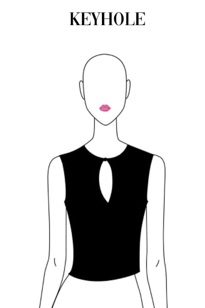 illustrated keyhole neckline