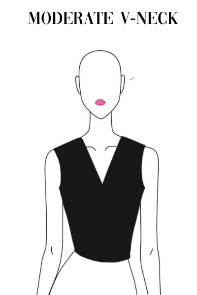 moderate v-neckline illustrated