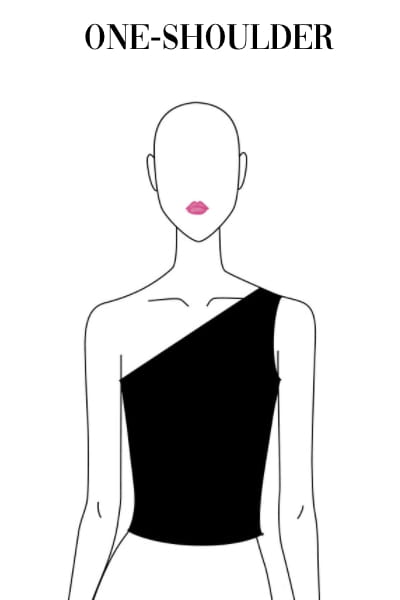 one shoulder illustrated neckline