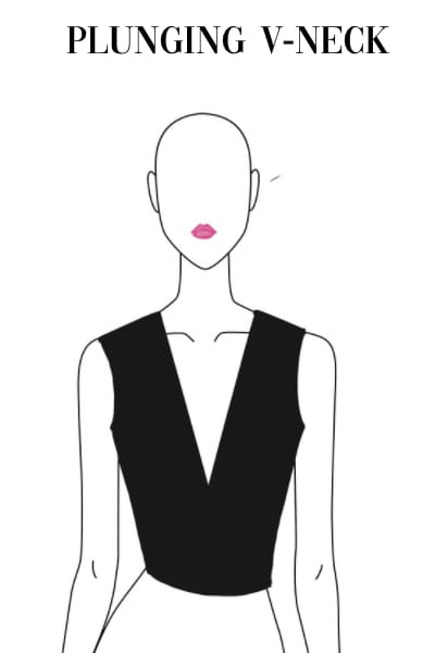 illustrated plunging v-neckline