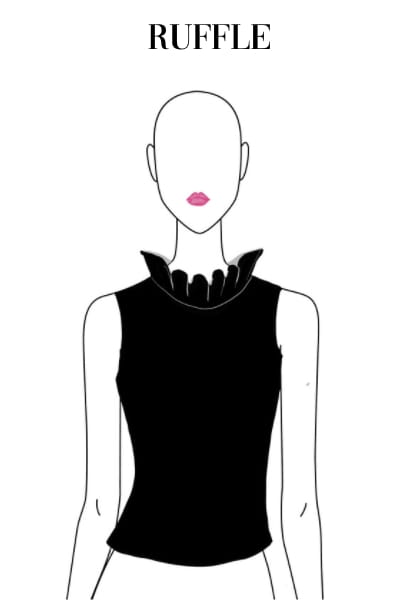 illustrated ruffle neckline