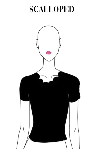 illustrated scalloped neckline