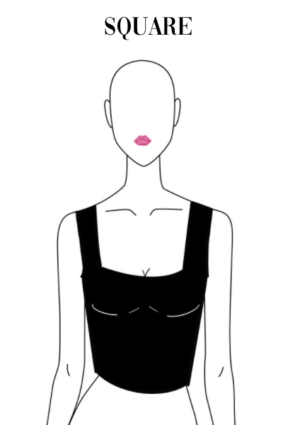illustrated example of square neckline