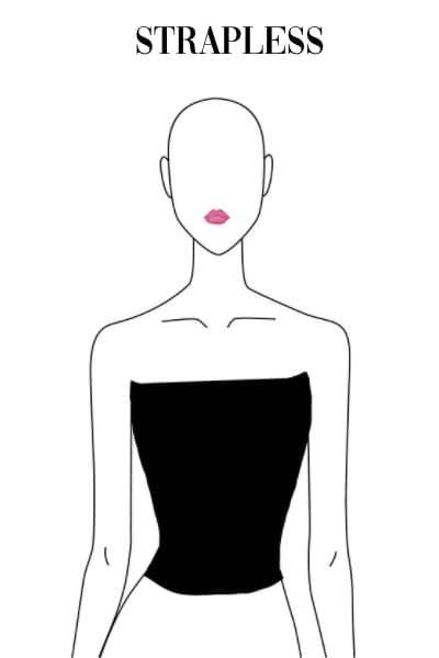 illustrated strapless neckline