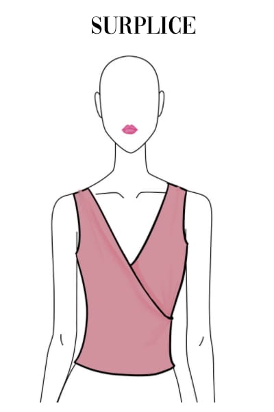 illustrated surplice neckline