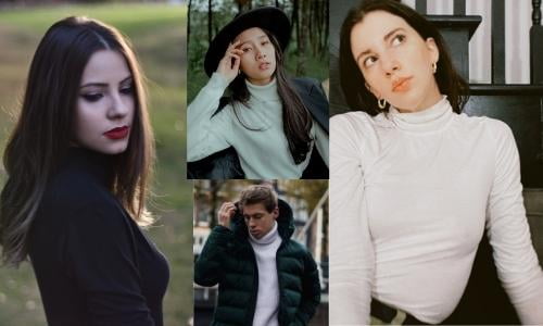 photo examples of turtleneck neckline