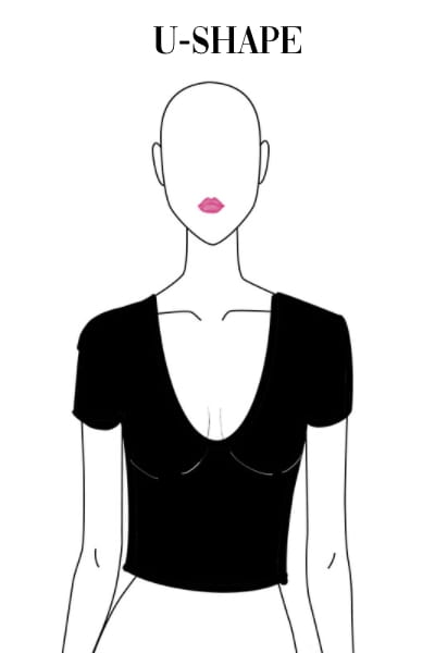 illustrated u-shape neckline