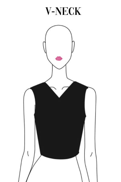 standard v-neckline illustrated