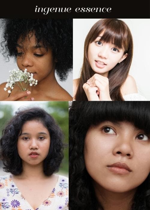 different ethnic faces showing ingenue essence
