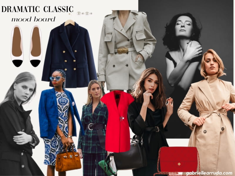 dramatic classic style mood board