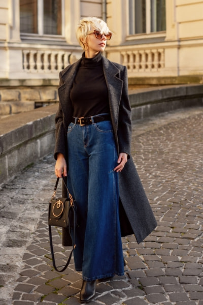 dramatic classic jean outfit