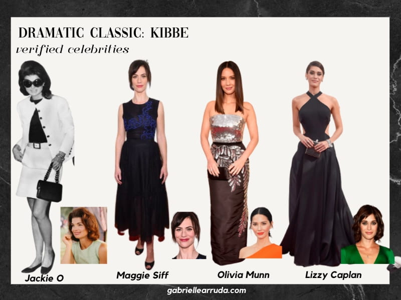 dramatic classic verified celebrities: jackie o, maggie siff, olivia munn, lizzy caplan