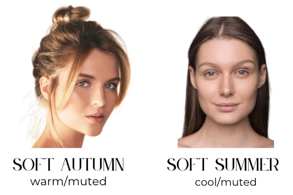 soft autumn (warm) versus soft summer (cool)
