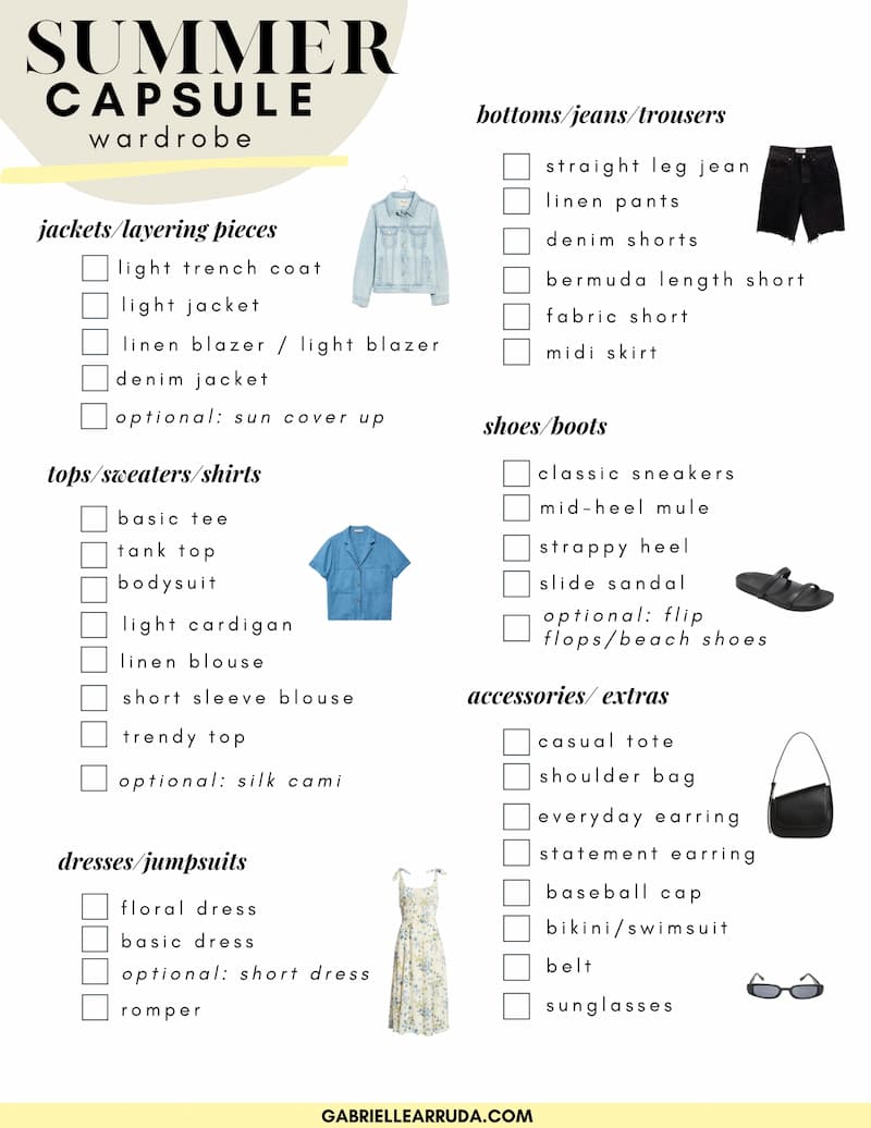 summer capsule wardrobe 2022 checklist