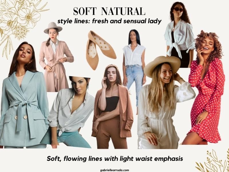 soft natural style line ideas, soft flowing with light waist emphasis