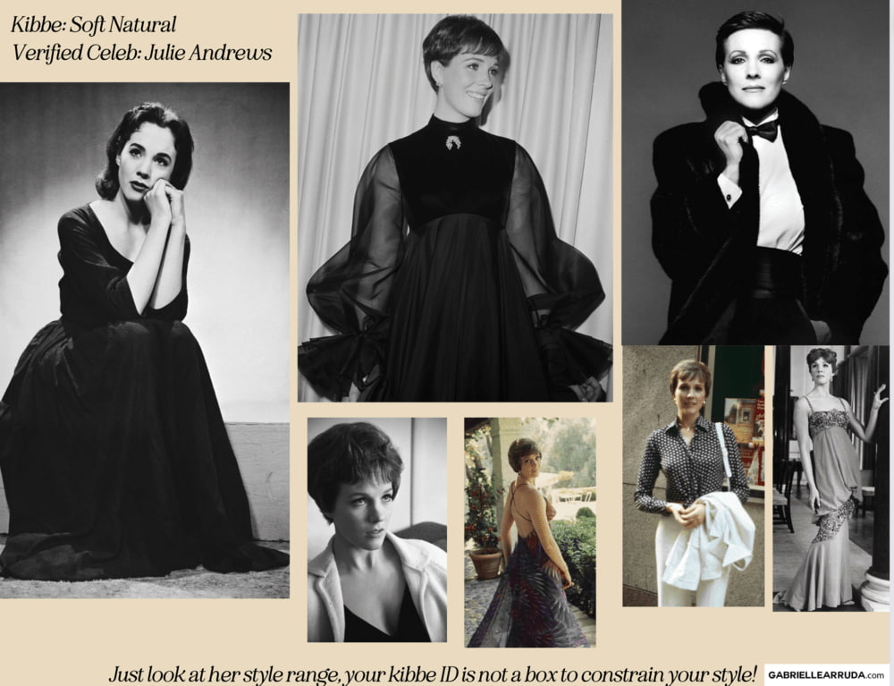 julie andrews, verified sn in a variety of different styles