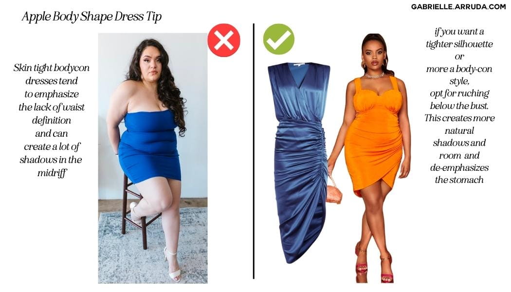 Dresses for hotsell apple body type