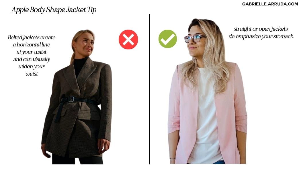 jacket styles for the apple body shape