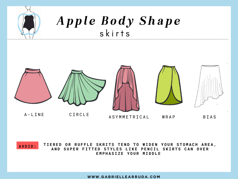 skirts for the apple body shape