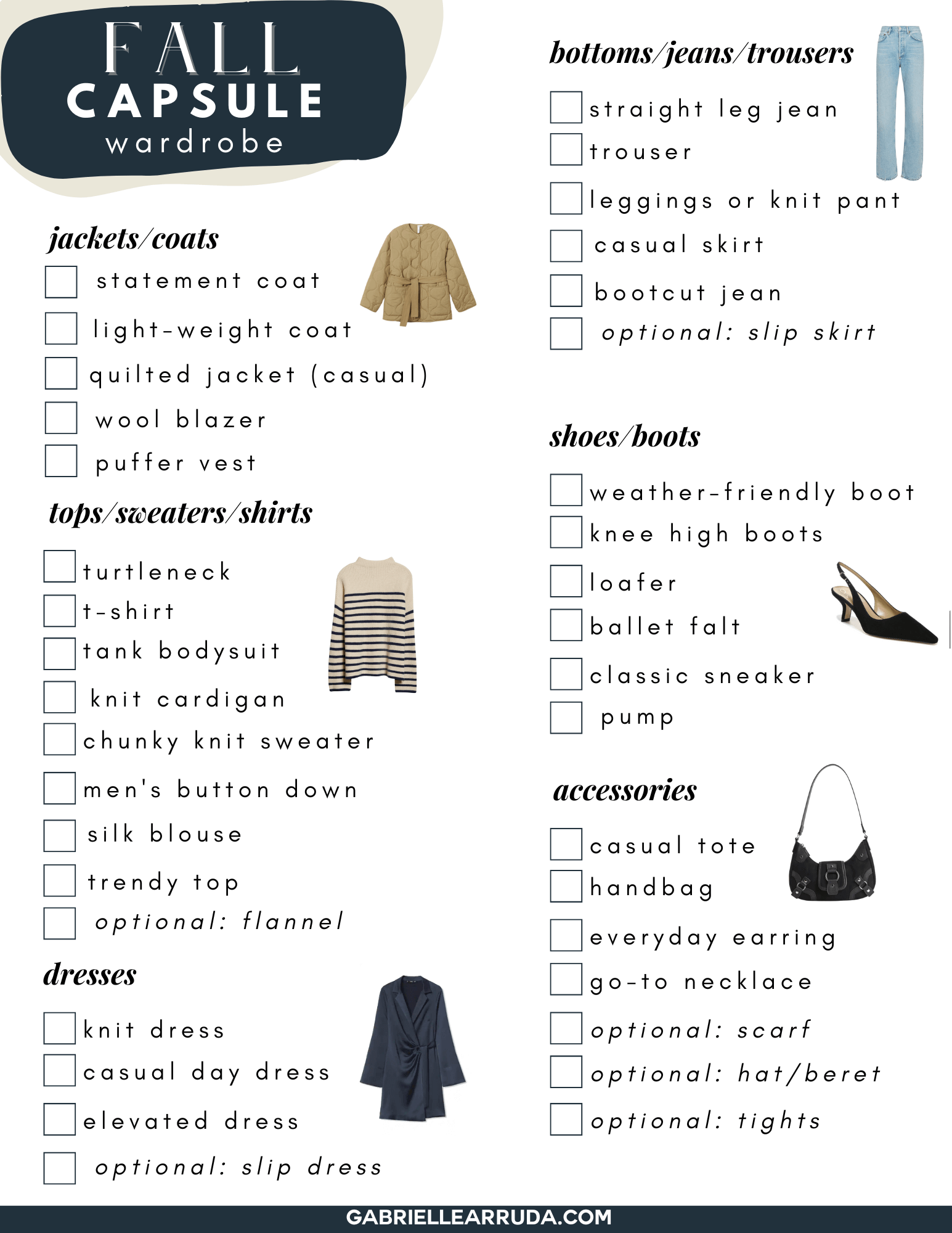 fall capsule wardrobe 2022 checklist 