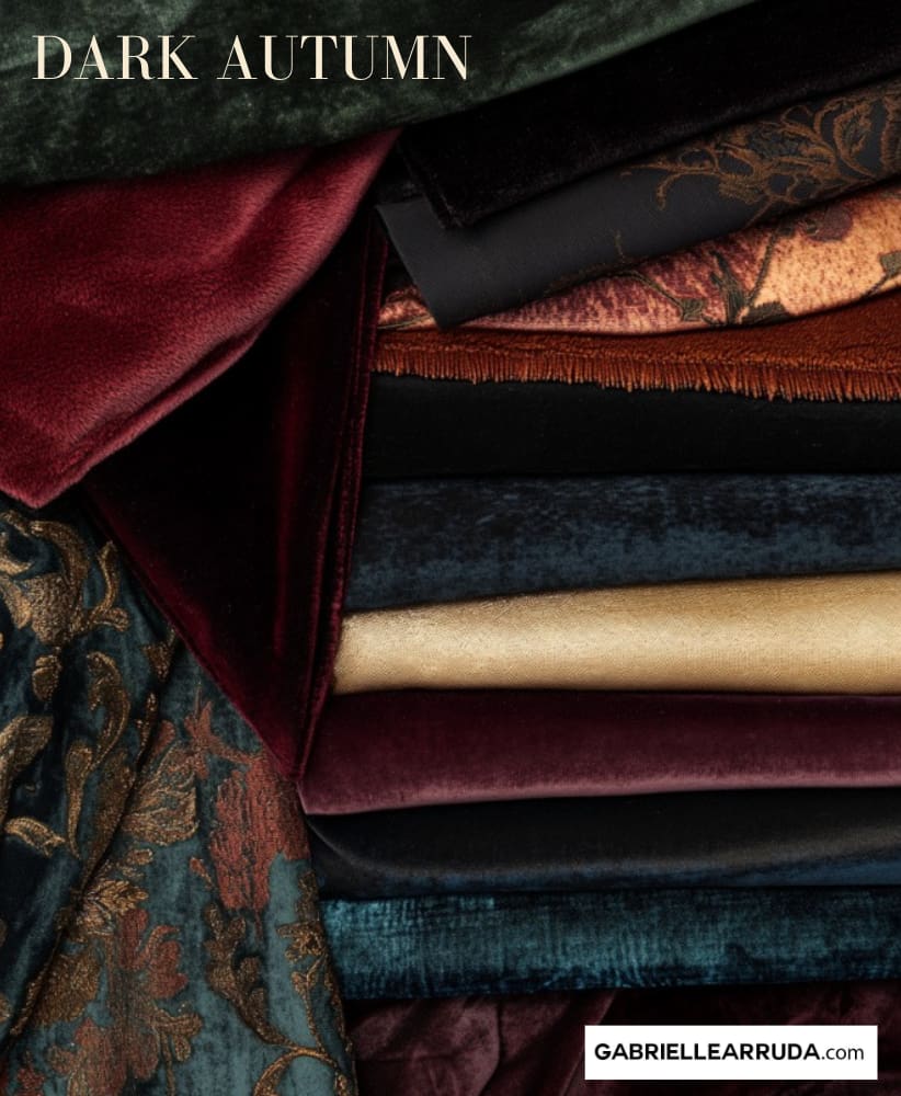 dark autumn fabric collage