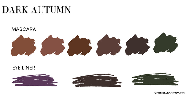 dark autumn mascara and eyeliner colors