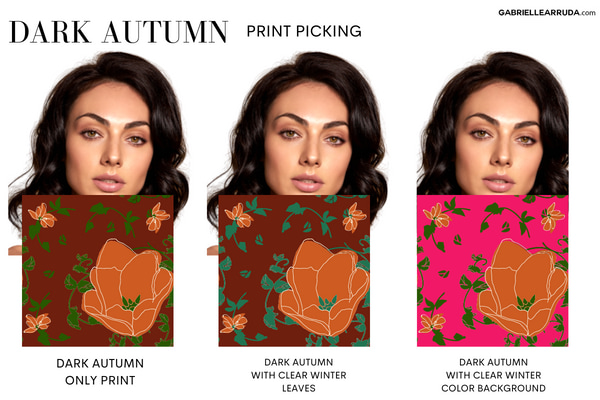 dark autumn print picking example with face