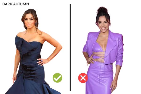 eva Longoria in the right and wrong color