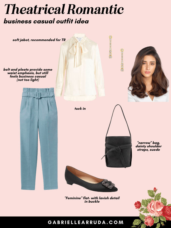 theatrical romantic business casual outfit idea