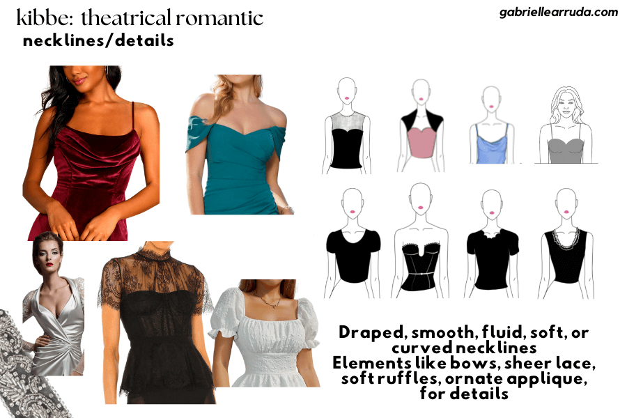 theatrical romantic necklines and details