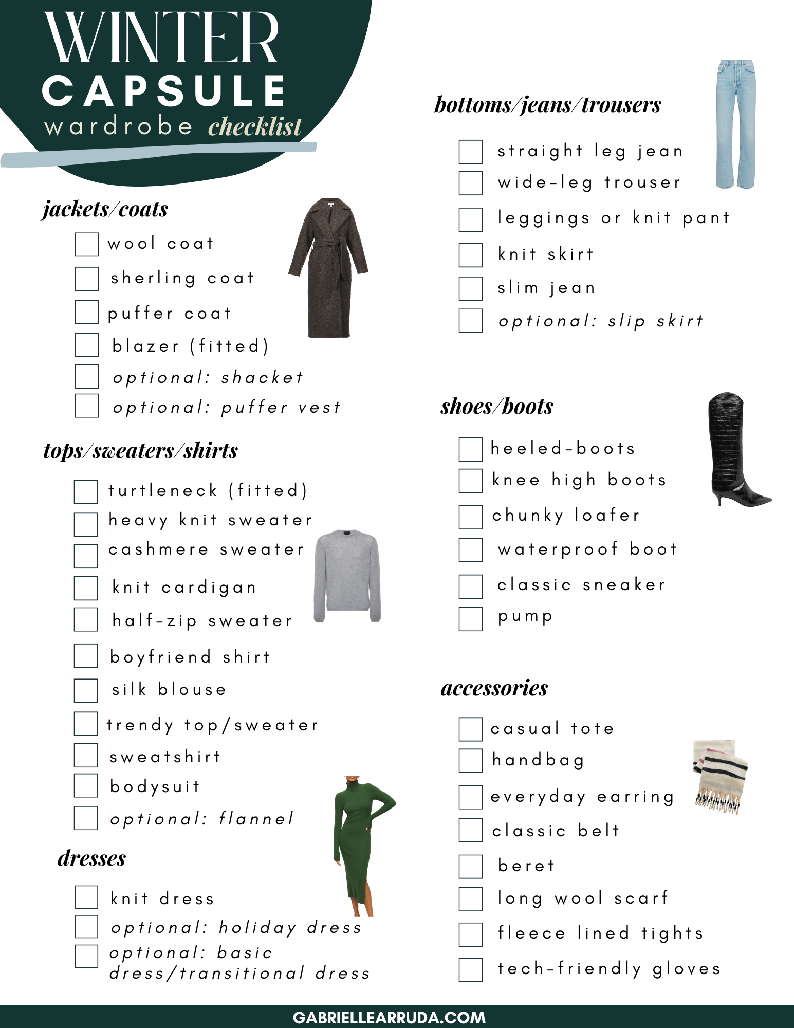 winter capsule wardrobe checklist 2022 2023