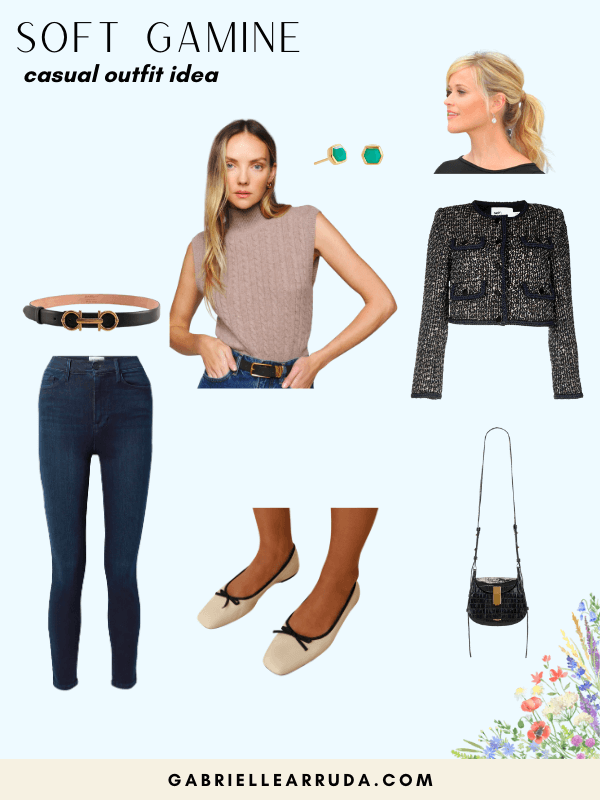 soft gamine casual outfit