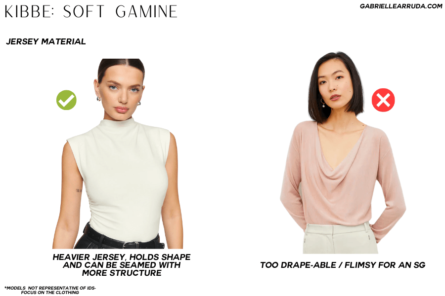 soft gamine jersey- lightweight but structured, not draped