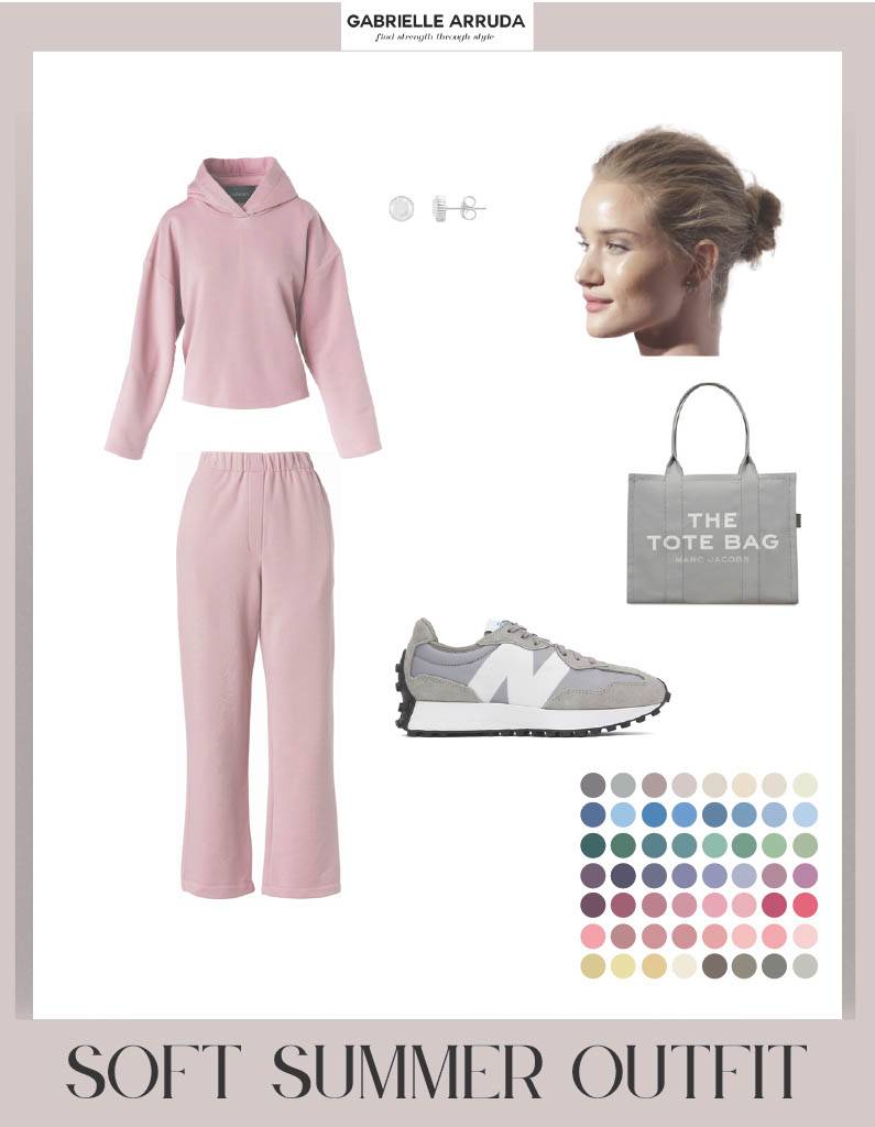 soft summer casual athleisure outfit
