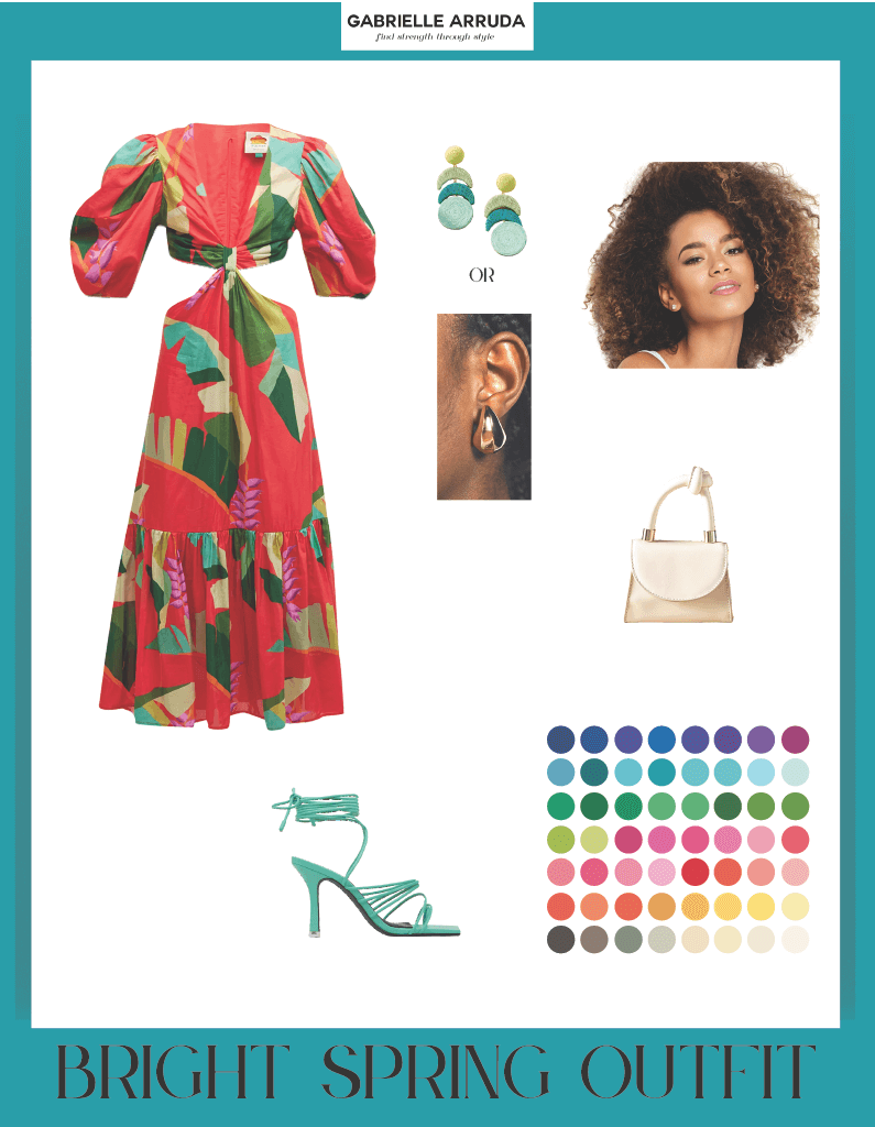bright spring outfit idea wedding guest or party outfit