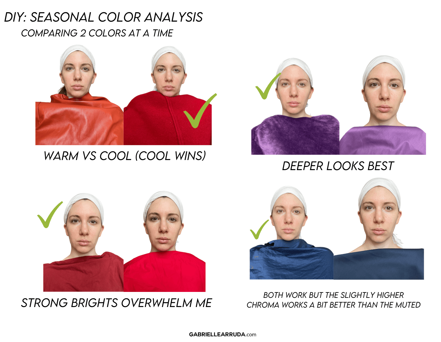 examing 2 colors at a time to determine your dominant color qualities