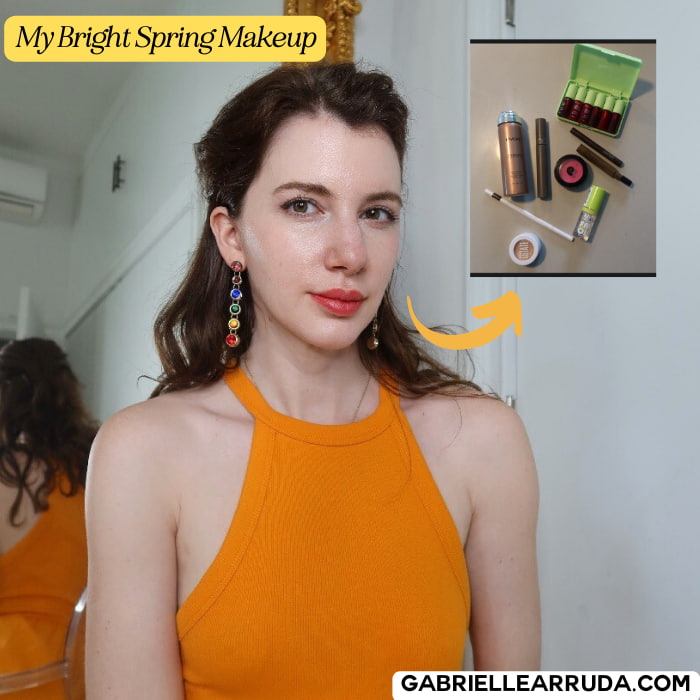 gabrielle arruda with bright spring makeup on 