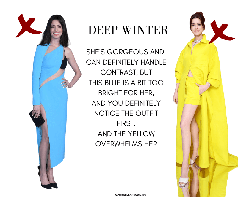 anne hathaway in wrong colors for deep winter