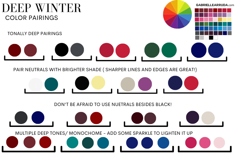 color combinations for deep winter