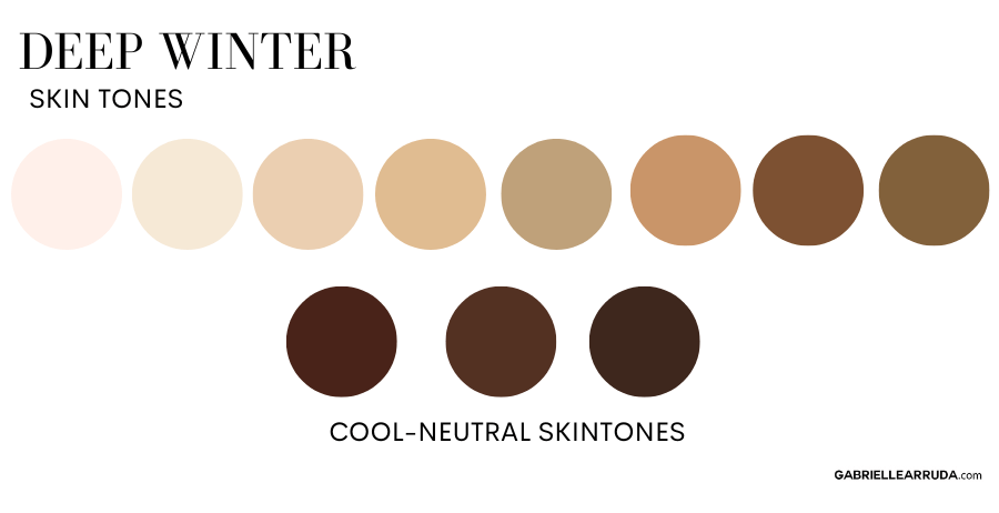 common deep winter skin tone colors