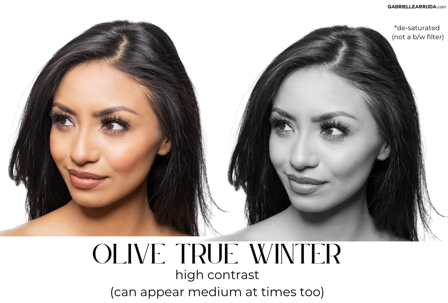 true winter olive skin contrast example